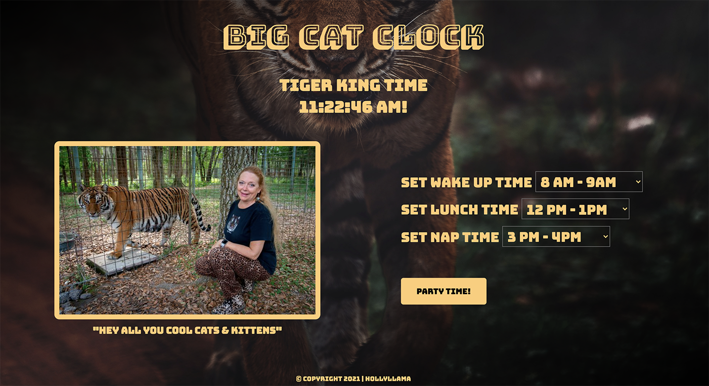 My Tiger King Big Cat Clock Project